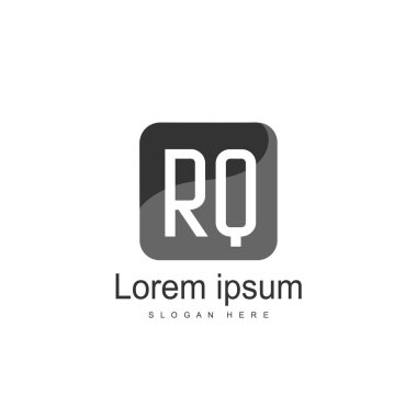 İlk Rq Logo şablonu. Minimalist mektup logo tasarım şablonu