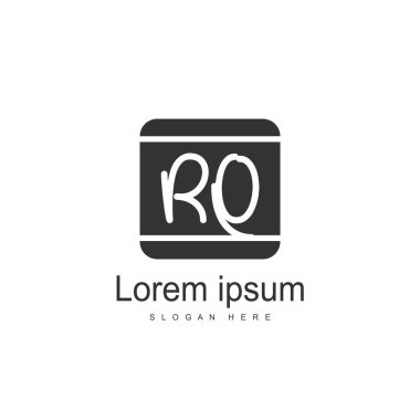 İlk Rq Logo şablonu. Minimalist mektup logo tasarım şablonu