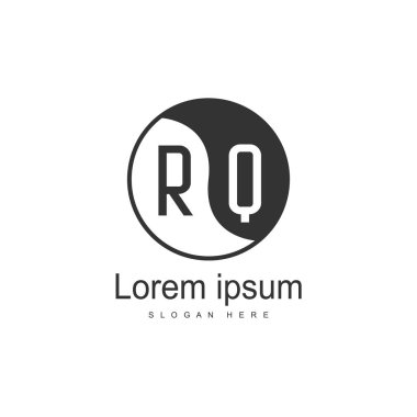 İlk Rq Logo şablonu. Minimalist mektup logo tasarım şablonu