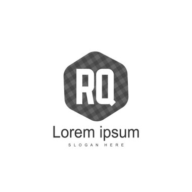 İlk Rq Logo şablonu. Minimalist mektup logo tasarım şablonu