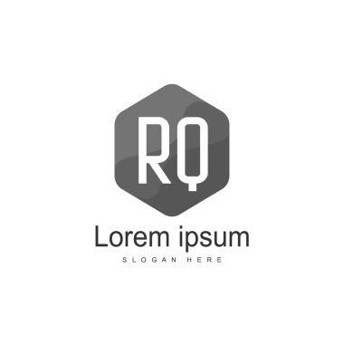 İlk Rq Logo şablonu. Minimalist mektup logo tasarım şablonu