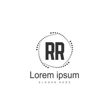 İlk Rr Logo şablonu. Minimalist mektup logo tasarım şablonu