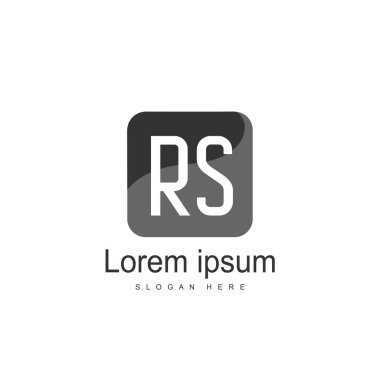 İlk Rs Logo şablonu. Minimalist mektup logo tasarım şablonu