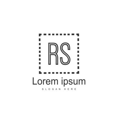 İlk Rs Logo şablonu. Minimalist mektup logo tasarım şablonu
