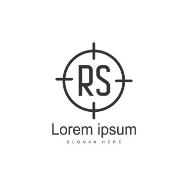 İlk Rs Logo şablonu. Minimalist mektup logo tasarım şablonu