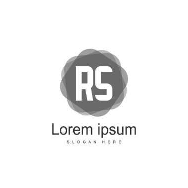 İlk Rs Logo şablonu. Minimalist mektup logo tasarım şablonu