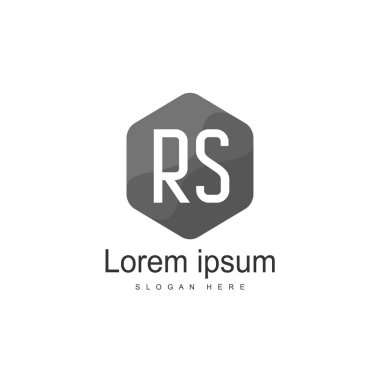 İlk Rs Logo şablonu. Minimalist mektup logo tasarım şablonu