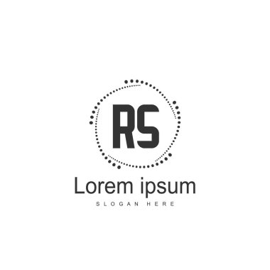 İlk Rs Logo şablonu. Minimalist mektup logo tasarım şablonu