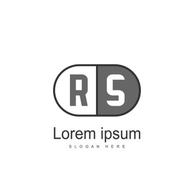 İlk Rs Logo şablonu. Minimalist mektup logo tasarım şablonu
