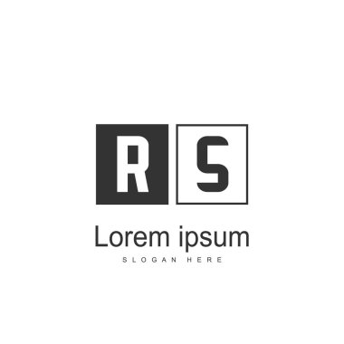 İlk Rs Logo şablonu. Minimalist mektup logo tasarım şablonu
