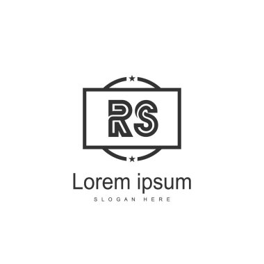 İlk Rs Logo şablonu. Minimalist mektup logo tasarım şablonu