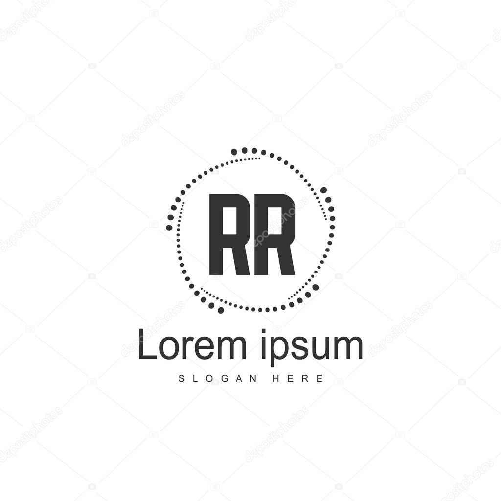 Initial RR Logo Template. Minimalist letter logo template design