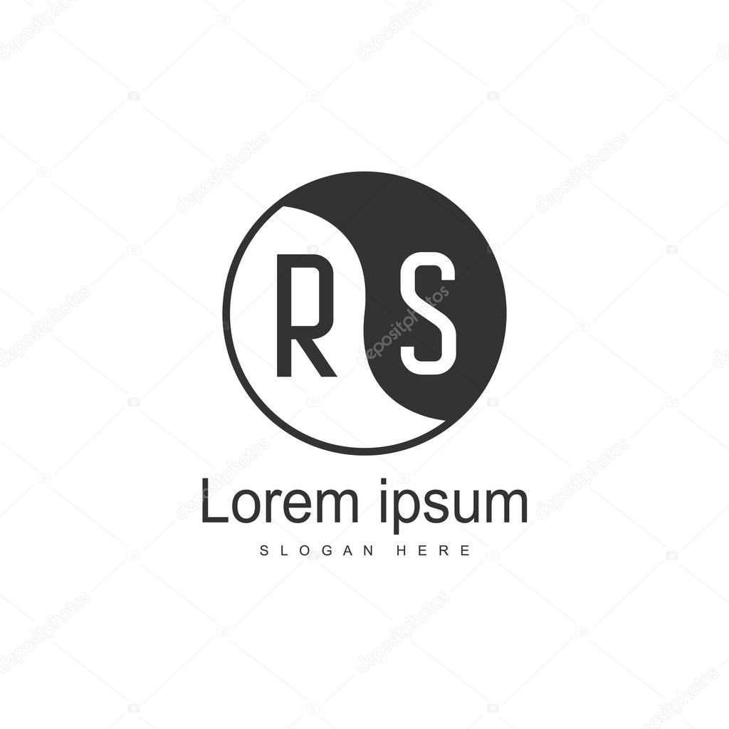Initial RS Logo Template. Minimalist letter logo template design