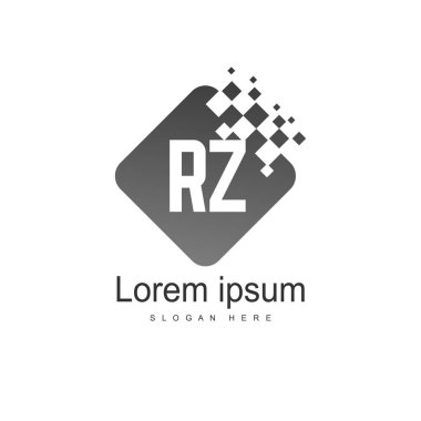 İlk Rz Logo şablonu. Minimalist mektup logo tasarım şablonu