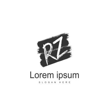 İlk Rz Logo şablonu. Minimalist mektup logo tasarım şablonu