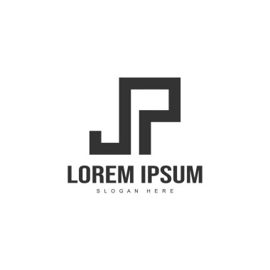İlk harf logo şablonu. Minimalist mektup logo tasarım şablonu