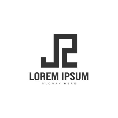 İlk harf logo şablonu. Minimalist mektup logo tasarım şablonu