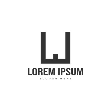 İlk harf logo şablonu. Minimalist mektup logo tasarım şablonu