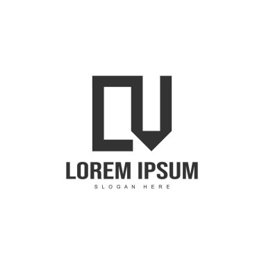 İlk harf logo şablonu. Minimalist mektup logo tasarım şablonu