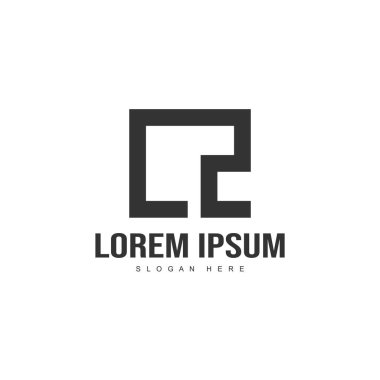 İlk harf logo şablonu. Minimalist mektup logo tasarım şablonu