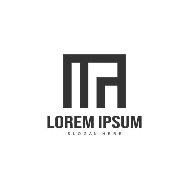 İlk harf logo şablonu. Minimalist mektup logo tasarım şablonu