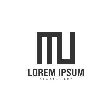 İlk harf logo şablonu. Minimalist mektup logo tasarım şablonu