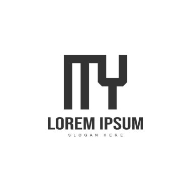 İlk harf logo şablonu. Minimalist mektup logo tasarım şablonu