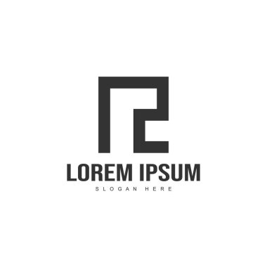 İlk harf logo şablonu. Minimalist mektup logo tasarım şablonu