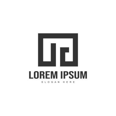 İlk harf logo şablonu. Minimalist mektup logo tasarım şablonu
