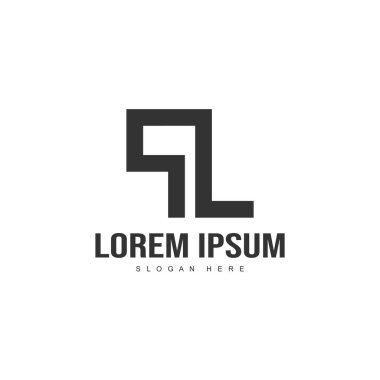 İlk harf logo şablonu. Minimalist mektup logo tasarım şablonu