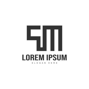 İlk harf logo şablonu. Minimalist mektup logo tasarım şablonu