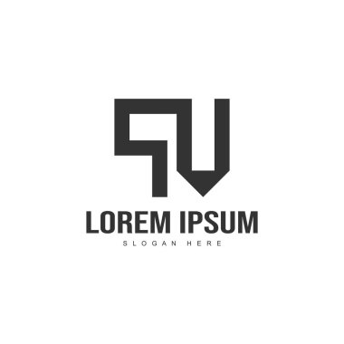 İlk harf logo şablonu. Minimalist mektup logo tasarım şablonu