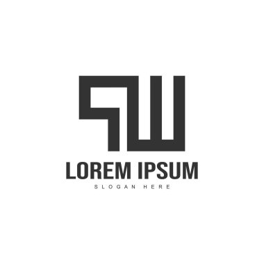 İlk harf logo şablonu. Minimalist mektup logo tasarım şablonu