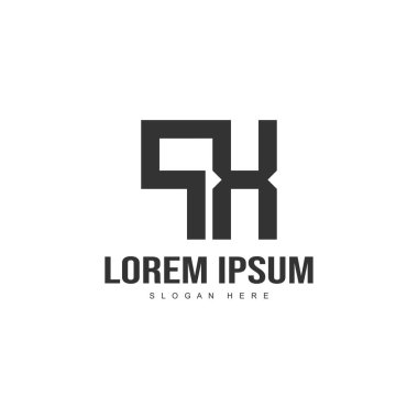 İlk harf logo şablonu. Minimalist mektup logo tasarım şablonu