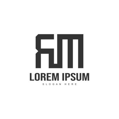 İlk harf logo şablonu. Minimalist mektup logo tasarım şablonu