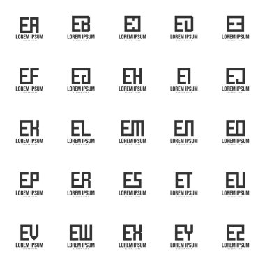 Mektup logo şablonu kümesi. En az harf logo tasarım şablonu