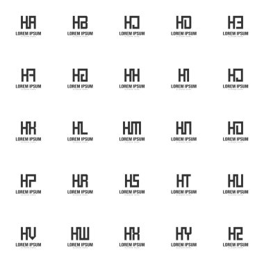 Mektup logo şablonu kümesi. En az harf logo tasarım şablonu