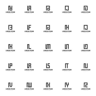 Set of letter logo template. Minimal letter logo template design clipart