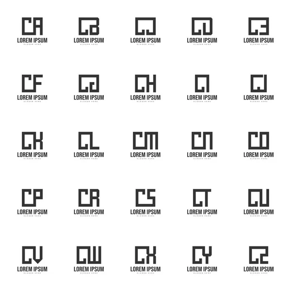 Set Letter Logo Template Minimal Letter Logo Template Design — Stock Vector