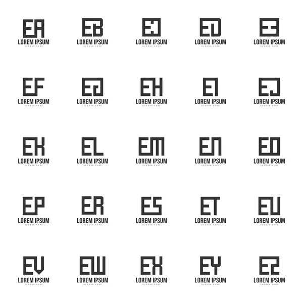 Zbiór List Logo Szablon Minimalne List Logo Szablon Projektu — Wektor stockowy