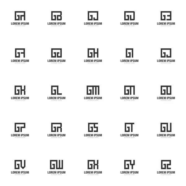 Mektup Logo Şablonu Kümesi Harf Logo Tasarım Şablonu — Stok Vektör
