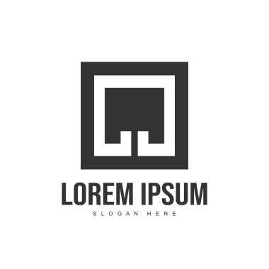 İlk harf logo şablonu. Minimalist mektup logo tasarım şablonu