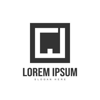 İlk harf logo şablonu. Minimalist mektup logo tasarım şablonu