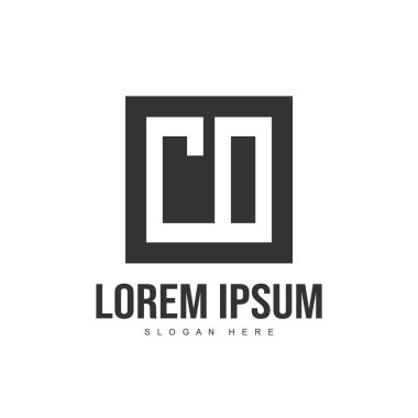 İlk harf logo şablonu. Minimalist mektup logo tasarım şablonu