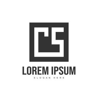 İlk harf logo şablonu. Minimalist mektup logo tasarım şablonu