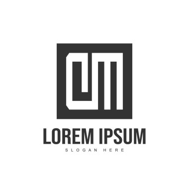 İlk harf logo tasarımı. minimalist mektup logo tasarım şablonu