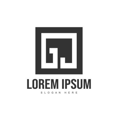 İlk harf logo şablonu. Minimalist mektup logo tasarım şablonu