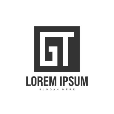 İlk harf logo şablonu. Minimalist mektup logo tasarım şablonu