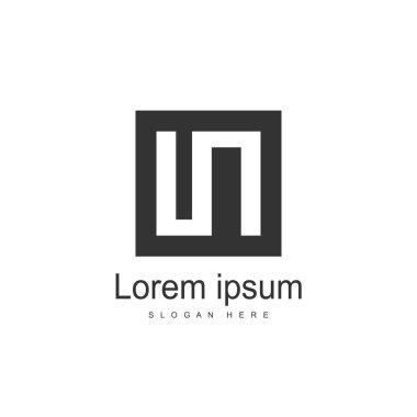 İlk harf Logo tasarım şablonu. Minimalist mektup logo şablonu