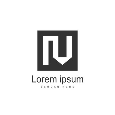İlk harf IV Logo tasarım şablonu. Minimalist mektup logo şablonu